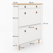 Sapateira de Parede Nala 2 Portas 1 Gaveta Madeira/Branco