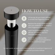 Diffuser Air 2 - Cold-Air Diffusion | Covers 1.000 Sq Ft | No Heat. No Water | Safe for Pets & Kids | Rechargeable Battery | WiFi & Bluetooth | Interchangeable Motor | Black