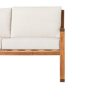 Leopold Modern Wood Slatted Outdoor Loveseat