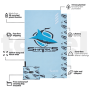 Sharks - NRL Recycled Sand Free Beach Towel