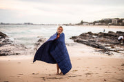 Deep Ocean Blue - Sustainable Down Puffy Blanket