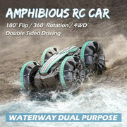 Amphibious RC Car Remote Control Stunt Car Vehicle Double-sided Flip Radio 4WD Drift Off Road Outdoor Toys for Boy Children Gift