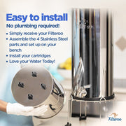 Filteroo® Superoo 12L, 16L, & 20L Stainless Steel Gravity Water Filter with OR without Fluoride Reduction