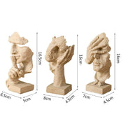 Estatuetas Faces Abstratas | 3 Peças