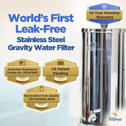 Filteroo® Superoo 12L, 16L, & 20L Stainless Steel Gravity Water Filter with OR without Fluoride Reduction